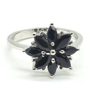 Sterling Silver Blue Sapphire (2.15ct) Rhodium Plated Ring (~Size 7)